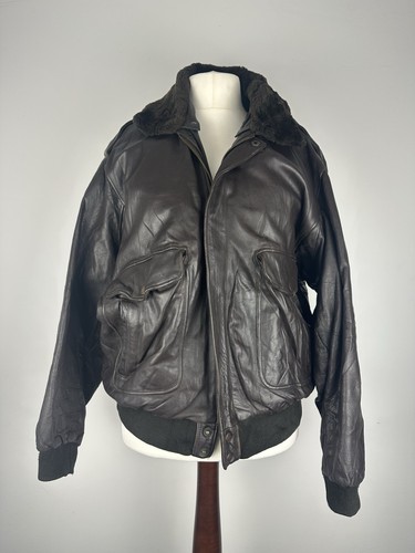 Vintage leather aviator bomber