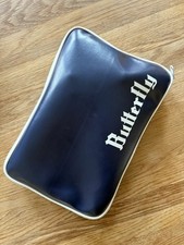 Butterfly Table Tennis 1970s Vinyl Paddle Bag Navy / White Rare Logo Vintage