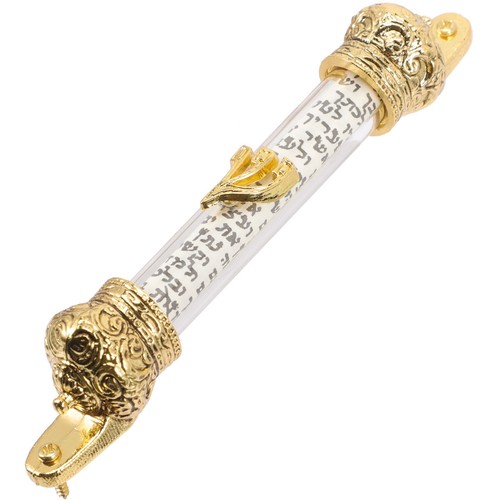 Metal mezuzah with - mezuzah, scroll