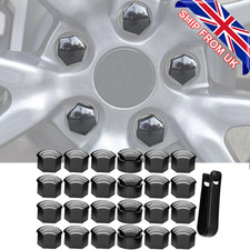 24x Black Wheel Nut Bolt Studs