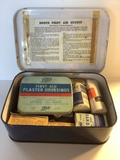 Vintage 'Boots' First Aid Case Tin & Contents VGC