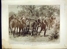 Original Old Antique Print