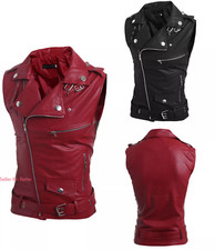 Mens Casual Leather Waistcoat