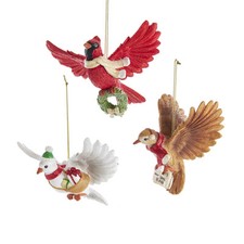 Flying Holiday Bird Ornaments