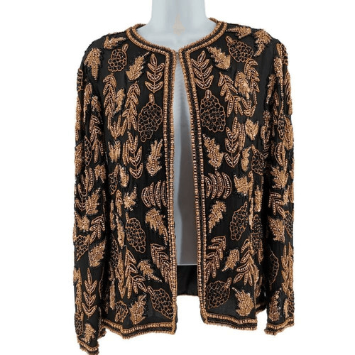 Vintage black silk jacket with - silk,