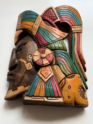 Hand carved wooden mayan - mayan, mask