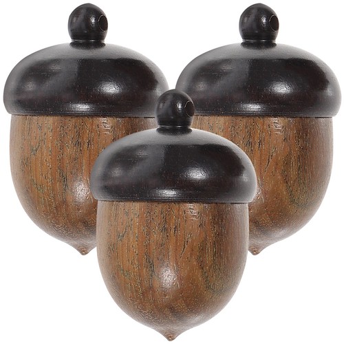 3pcs wooden acorns pendants - acorns,