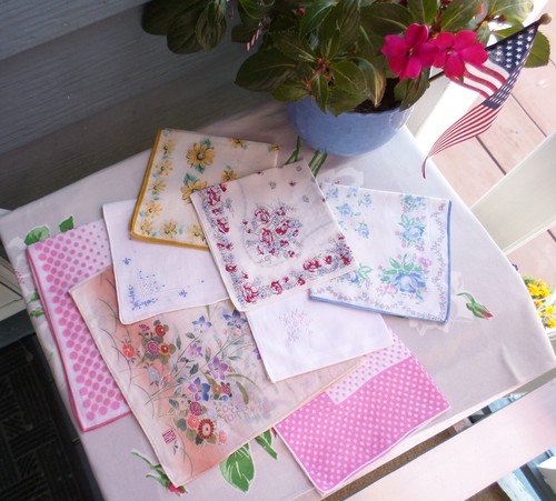 Vintage handkerchiefs floral - vintage,