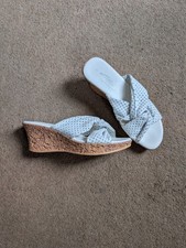 Women's White Wedge Sandals Size 5