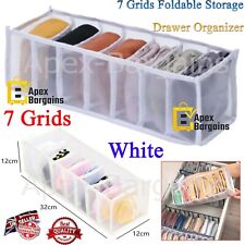 7 Grids Clothes Bra Socks Storage Bag Drawer Mesh Divider Organizer Boxes White
