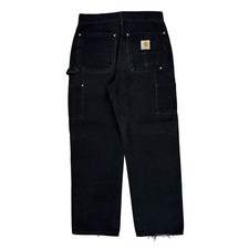 Carhartt Double Knee Carpenter Trousers - 30W 30L Black Cotton