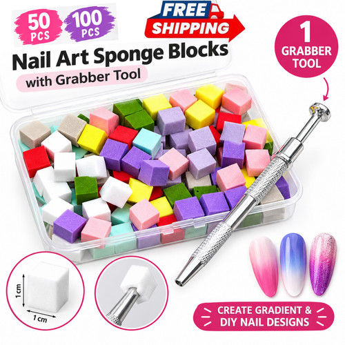 100pcs nail art sponge - sponge, set