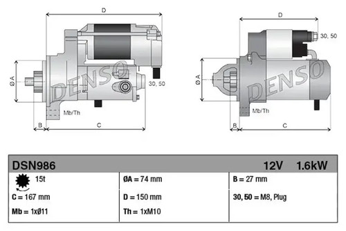 Starter motor clockwise - motor,