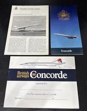 Rare Vintage Concorde Ephemera