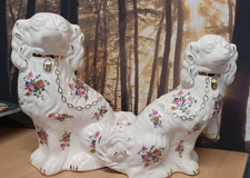 A Pair of Large Staffordshire Pot Dogs 12 ins