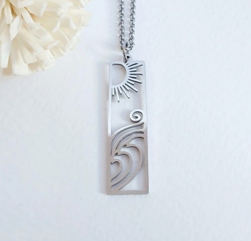 Sun ocean necklace - sun, &