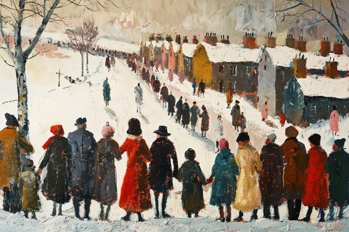 Lowry style canvas picture - canvas,