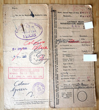 OLD STYLE RF60 LOGBOOK for a MORRIS 1-TON VAN registered on 25th March 1948