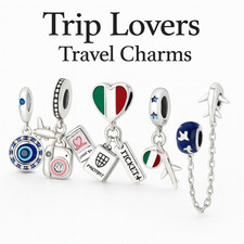 S925 Pure Silver Charm Bead For Bracelet Nelly Castro Trip Lovers Collection