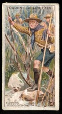 Tobacco Card, Ogdens, BOY SCOUTS,1911 Green Back,Scouting Under Difficulties,#26
