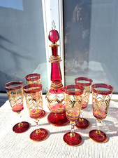 VINTAGE BOXED CRANBERRY & GOLD