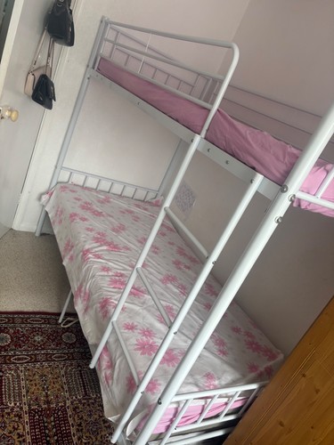 White ikea bunk - , bed