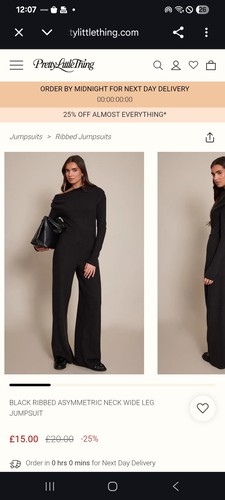 Prettylittlething black ribbed - prettylittlething,