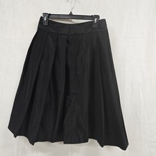 Ann Taylor Black Pleated Midi