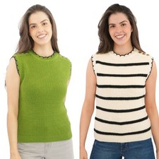 Womens M&S Scalloped Crew Neck