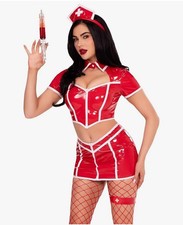 Nurse Costume, Sexy Vinyl Crop