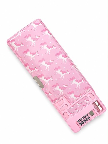 Pink unicorn pencil case with - pink,