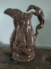 Antique Molded Jug by Shore & Goulding showing hunting scene. 