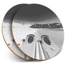 2 x Coasters bw - Skiing