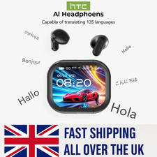 [Ultra HD Screen] HTC NE20 Earphones Bluetooth Wireless Headphones AI Translator