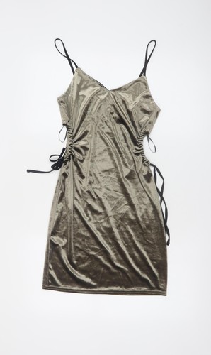 Topshop women gold velvet slip - velvet,