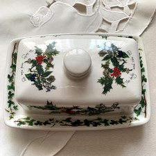 Portmeirion "The Holly & The Ivy" Covered Butter Dish VGC - 100% CHARITY