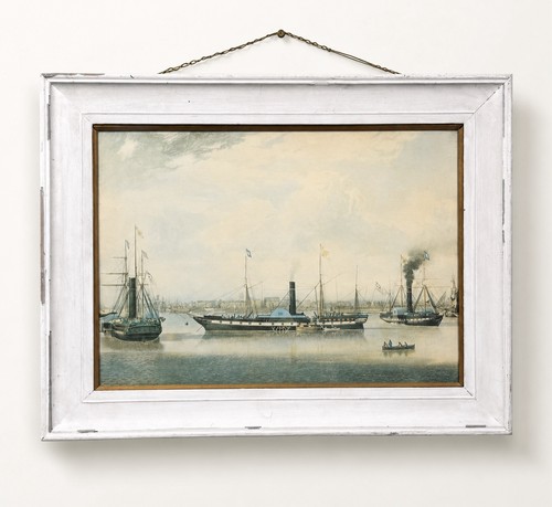 Framed maritime print - framed, steam