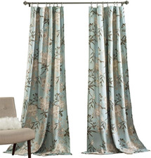 Lush Decor Botanical Garden Curtains Floral Bird Print Light Filtering Window Pa