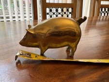 Vintage Solid Brass Pig Ornament 