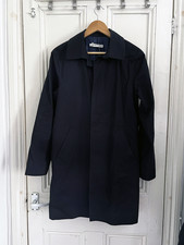 Sefton Men's Mid Length Mackintosh Coat Size Medium, Navy Blue
