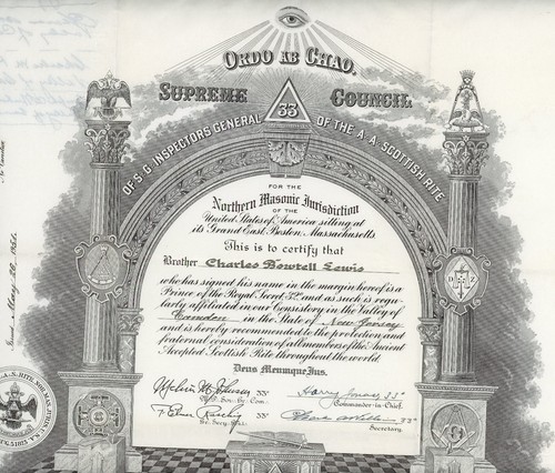 1951 masonic certificate - 1951,