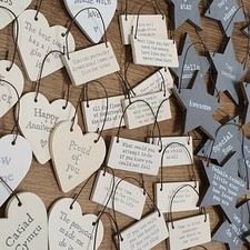 TINY WOODEN MESSAGE TAGS Heart