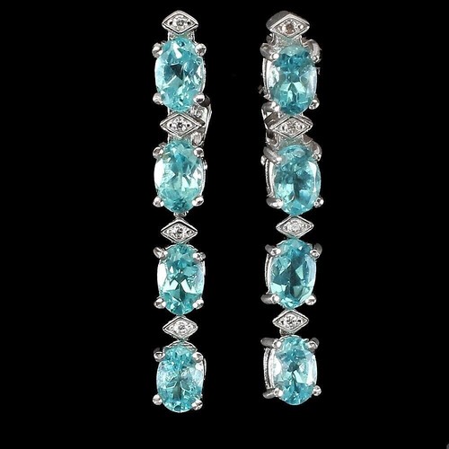 Silver earrings apatite - silver,