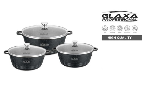 3pc marble coated cookware - 3pc, set