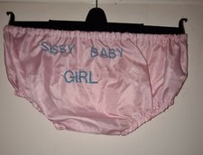 SISSY BABY GIRL SATIN KNICKERS PANTS ADULT LOLITA DIAPER NAPPY COVER SISSY MAID 