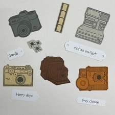 Vintage Camera Film Card Toppers Stamped Die Cuts