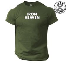Iron Heaven T Shirt Gym Clothing Bodybuilding Training Workout Exercise MMA Top