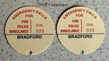 Pro made dial labels marked Bradford. GPO Telephone. Sale is for two.