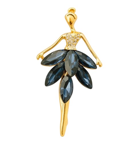 Elegant ballerina brooch gold - elegant,