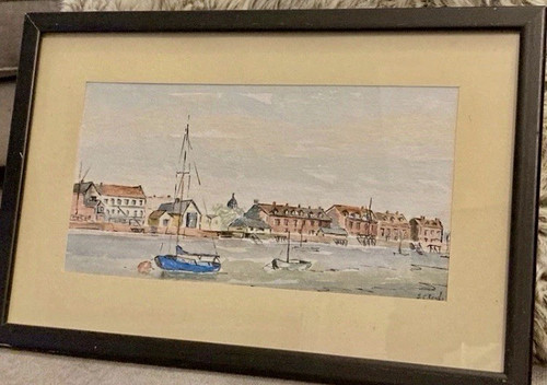 Original watercolour seaside - original,